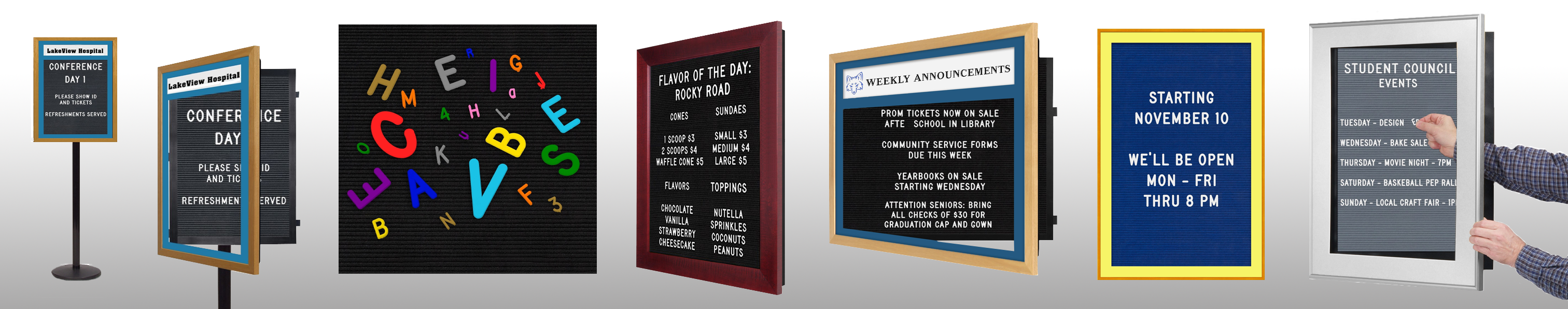 Designer SwingFrame Letter Boards Designer SwingFrame Letter Boards