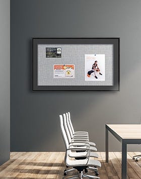 Designer 43 Metal Cork Board SwingFrame with Matboard in Environment