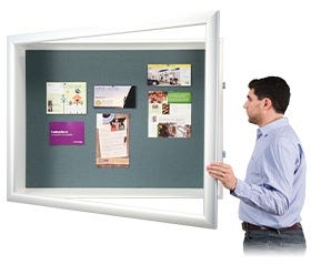 SwingFrame Shadowbox with Cork - Open with Hand