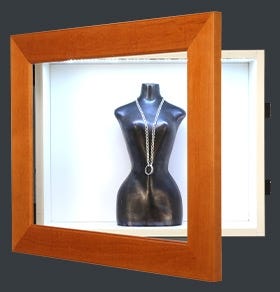 SwingFrame Shadowbox with Matboard - Open with Hand
