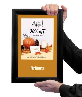 Black Snap Frame with Personalized Bottom Logo on Orange Matboard