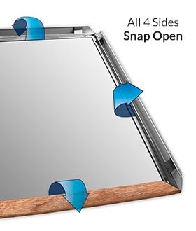 Wood Snap Frames - All 4 Sides Snap Open for Quick Poster Changes