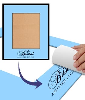 Bulletin Board SwingFrame with Matboard Label Bottom