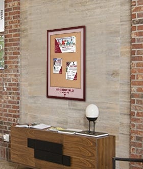 Bulletin Board SwingFrame with Matboard Label Bottom