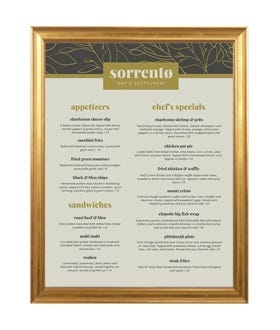 Menu SwingFrame with Gold Frame Closed